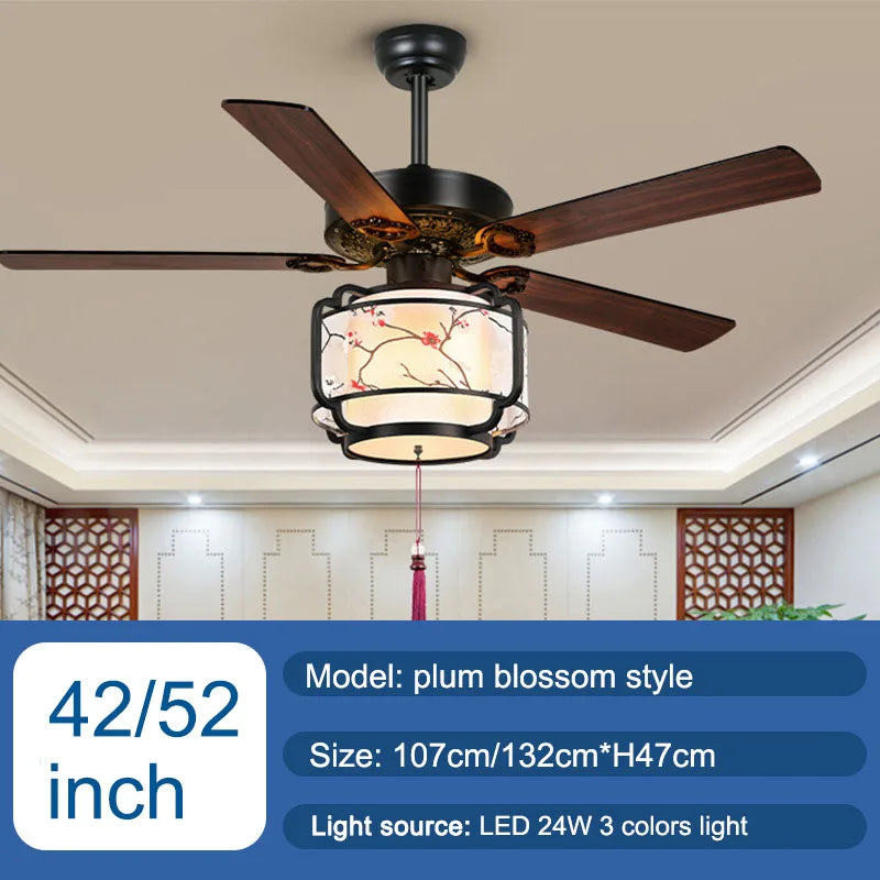 Afralia™ Retro Lantern Ceiling Fan Light Industrial Black Cooler Ventilator Lighting