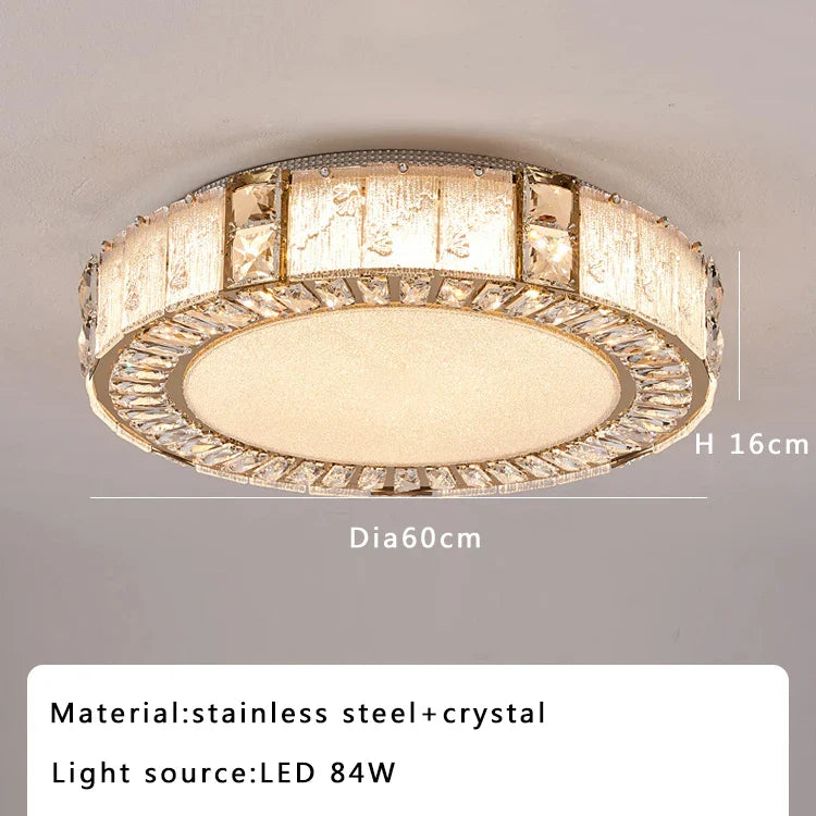 Afralia™ Crystal Glass Luxury Ceiling Chandelier - Gold LED Home Decor