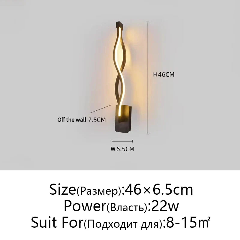 Afralia™ LED Wall Lamps Modern Minimalist Bedroom Living Room Lighting Black White