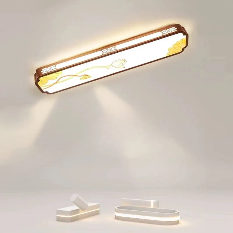 Afralia™ Chinese Style LED Ceiling Lights, Enamel Colored Corridor Wall Lights for Entrance Balcony