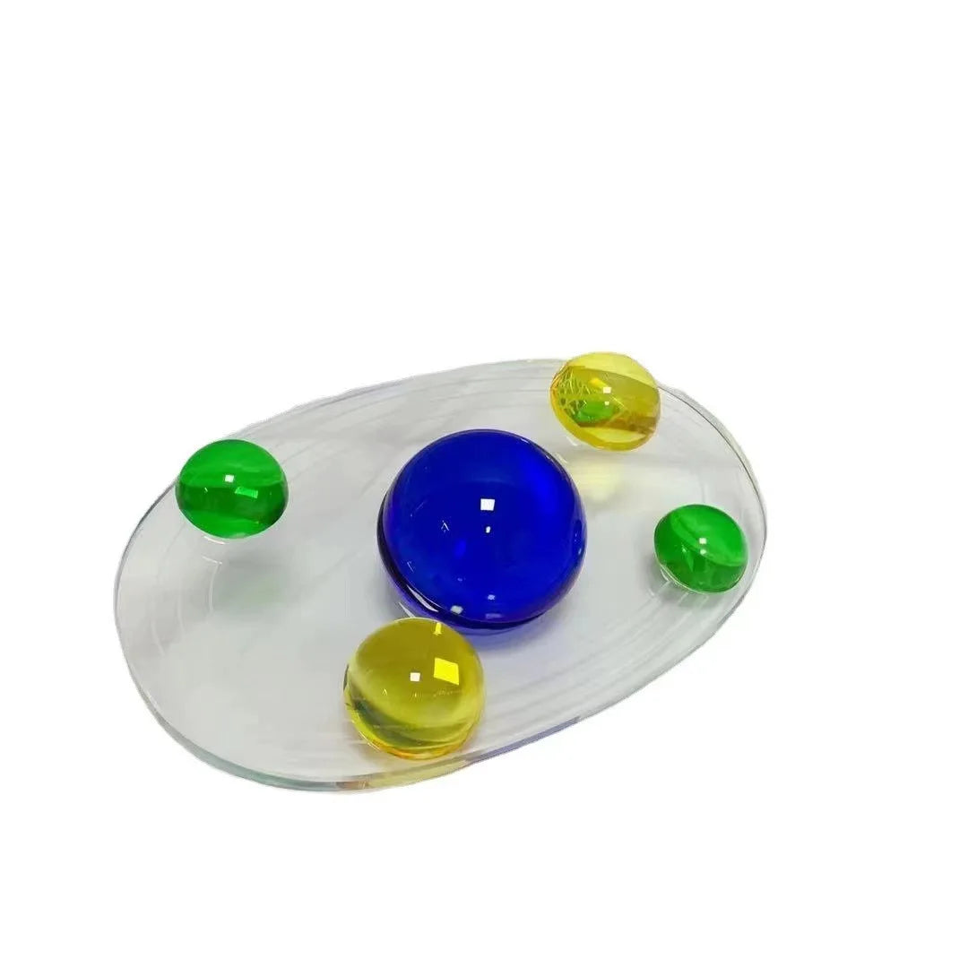 Afralia™ Crystal Planet Star Glass Ball Figurine Home Decor Universe Accessory