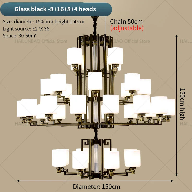 Afralia™ Chinese Style Chandelier: Modern, Simple & Elegant Lighting for Living Room, Dining Room & Bedroom
