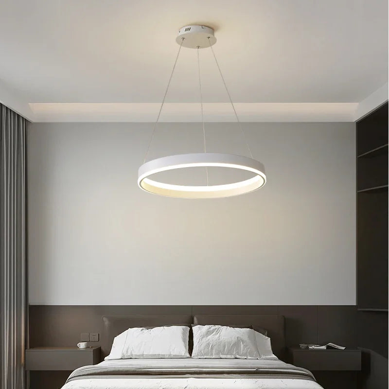 Afralia™ Modern Minimalism LED Pendant Lamp for Bedroom Foyer Kitchen, Dimmable Remote Control