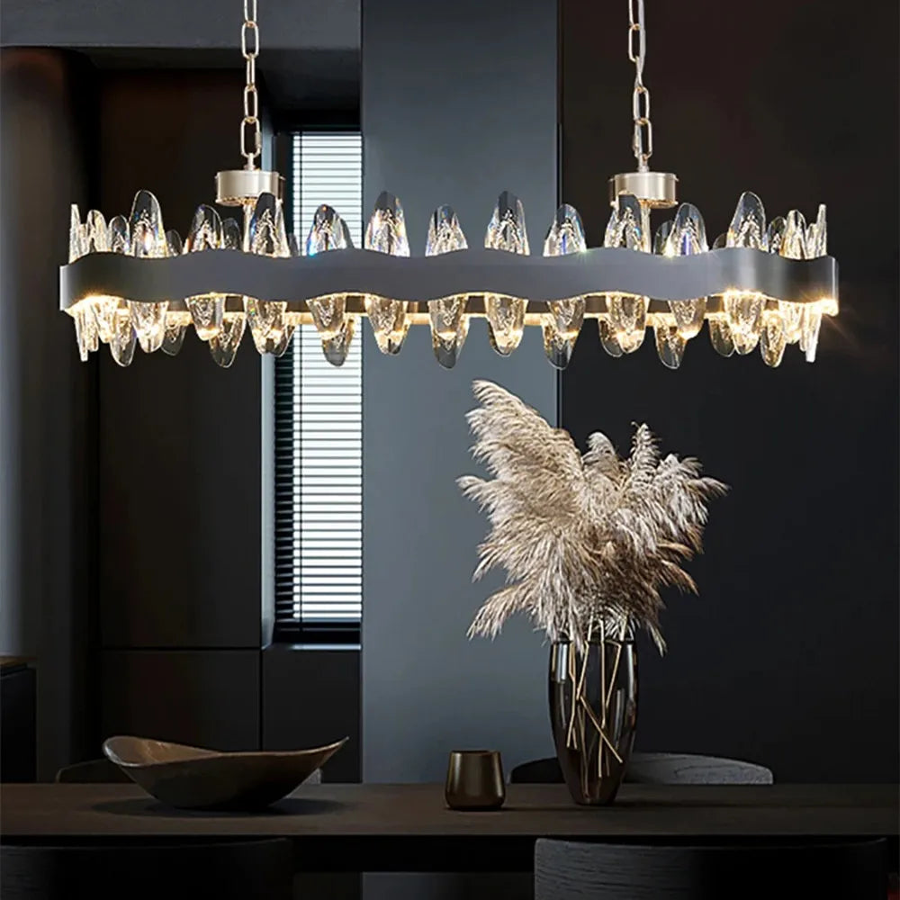 Afralia™ Crystal LED Chandelier: Modern Luxury Interior Pendant Light for Living Room
