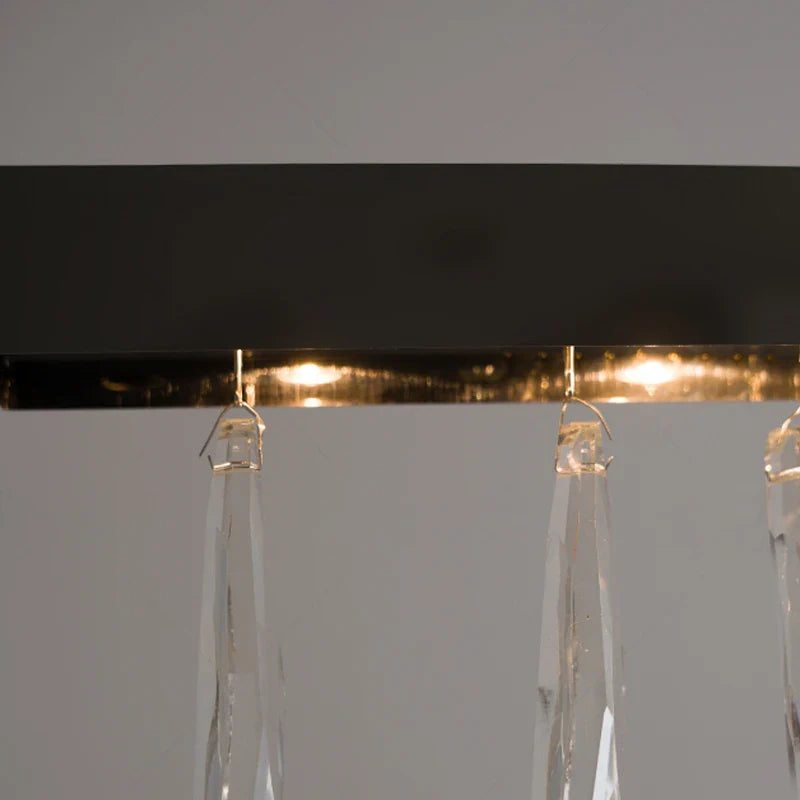 Afralia™ Silver Rectangle Crystal Chandelier for Dining Living Room Large Modern Style