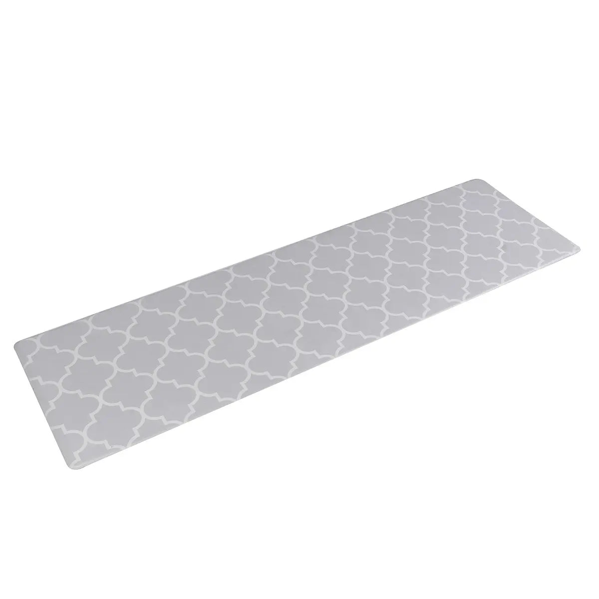 Afralia™ Grey Plaid Kitchen Rug Blue Lattice Long Absorption Doormat in Striped Design