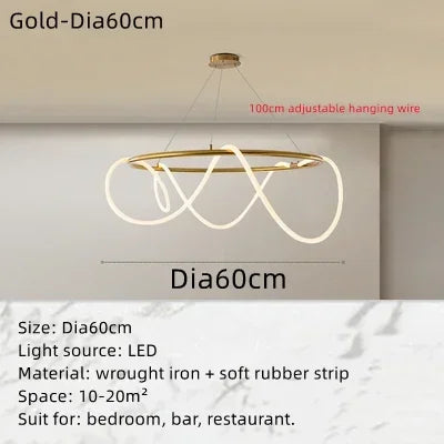 Afralia™ Musical Note Linear Light: Modern Nordic Pendant Lamp for Living Room