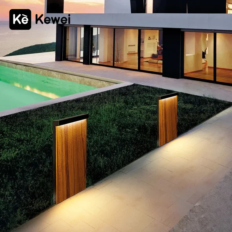 Afralia™ LED Wood Grain Lawn Light - Waterproof Stainless Steel Street Lamp