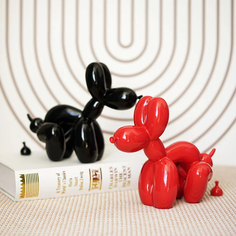 Afralia™ Poop Balloon Dog Resin Figurine | European Handicrafts for Home Decor