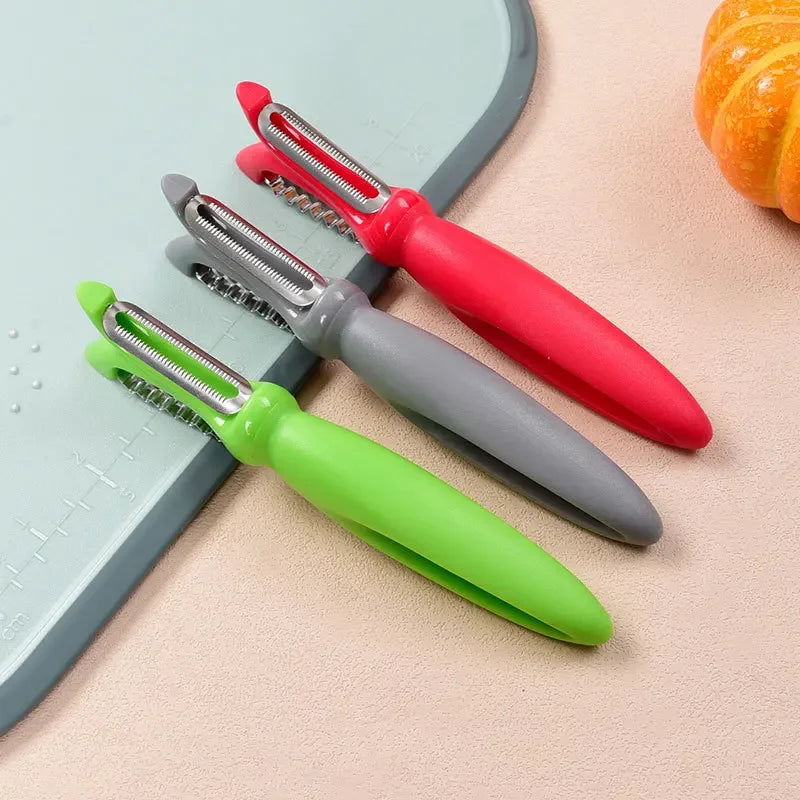 Afralia™ 3-in-1 Stainless Steel Vegetable Peeler Zester with Plastic Handle