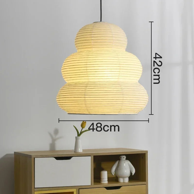 Afralia™ Rice Paper Pendant Lights for Living Room Decor - LED E27 Ceiling Lamps