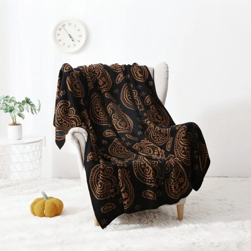 Afralia™ Cashew Pattern Two-Color Blanket for Living Room, Bedroom, or Balcony