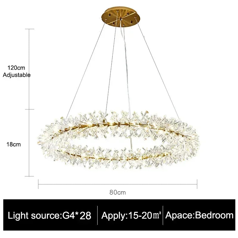 Afralia™ Luxury Crystal Chandelier LED Ceiling Light for Living Room & Bedroom
