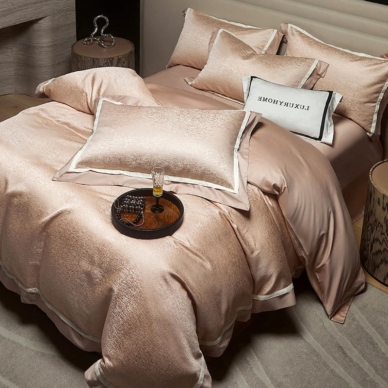 Afralia™ Luxury Yarn-dyed Jacquard Bedding Set: Duvet, Sheet, Pillowcases