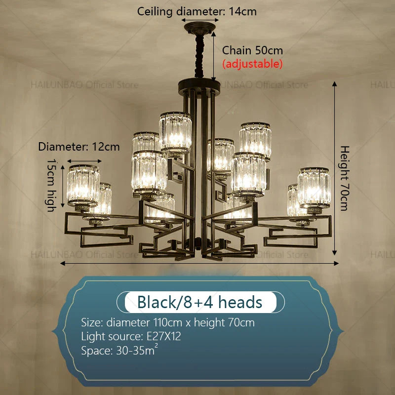 Afralia™ Crystal Chandelier: Modern Luxury Main Light for Livingroom, Hall, and Restaurant