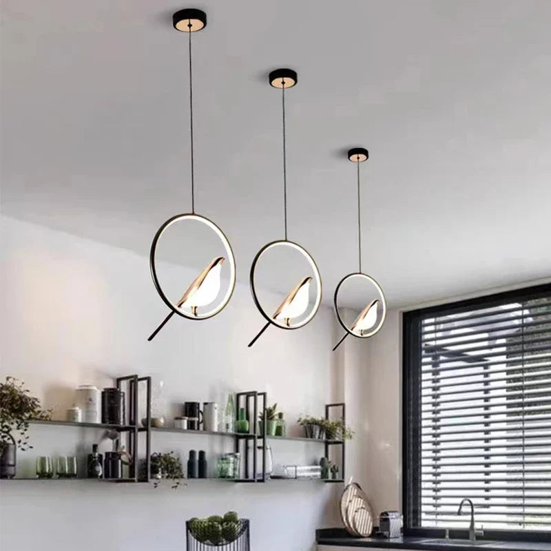 Afralia™ Nordic Magpie Bird Pendant Lights for Bedroom Dining Room Kitchen Decor