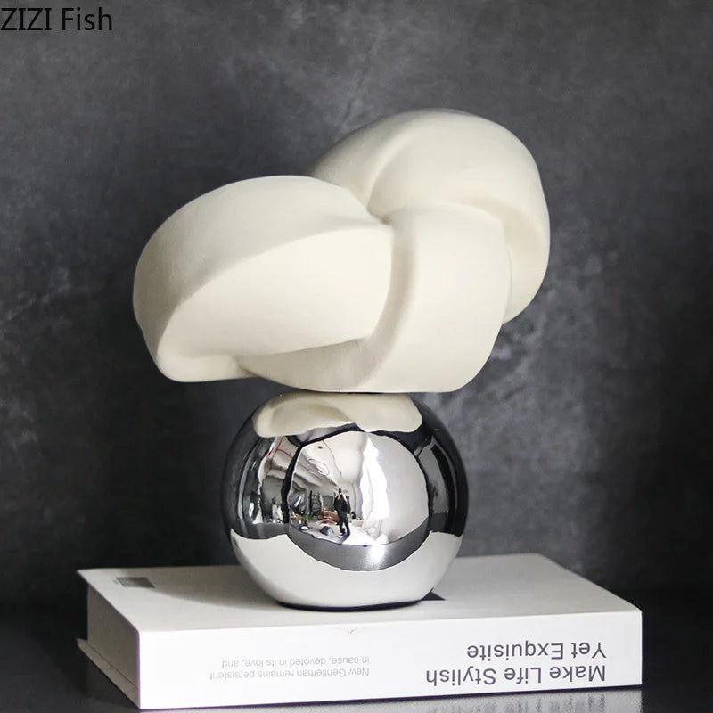 Geometric Twisted Statue Desk Decor by Afralia™ - Modern Crafted Sculpture for Room Aesthetics