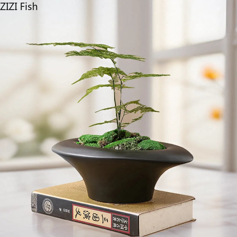 Afralia™ Ceramic Elliptical Vase Pots: Minimalist Room Decor & Floral Arrangement Aesthetic