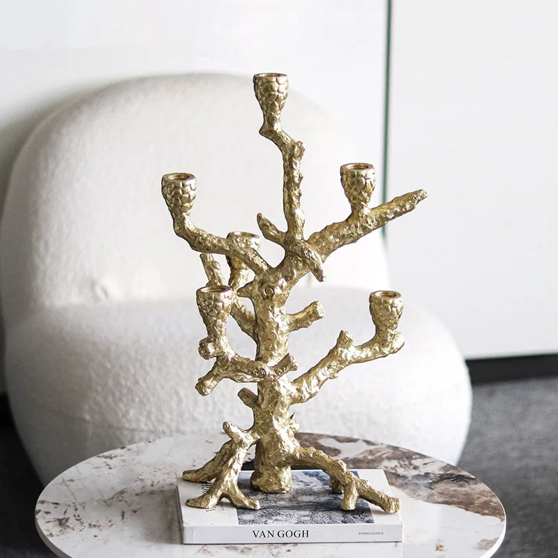 Afralia™ Golden Bough Candelabrum Tree Candlestick Holder for Wedding Decoration