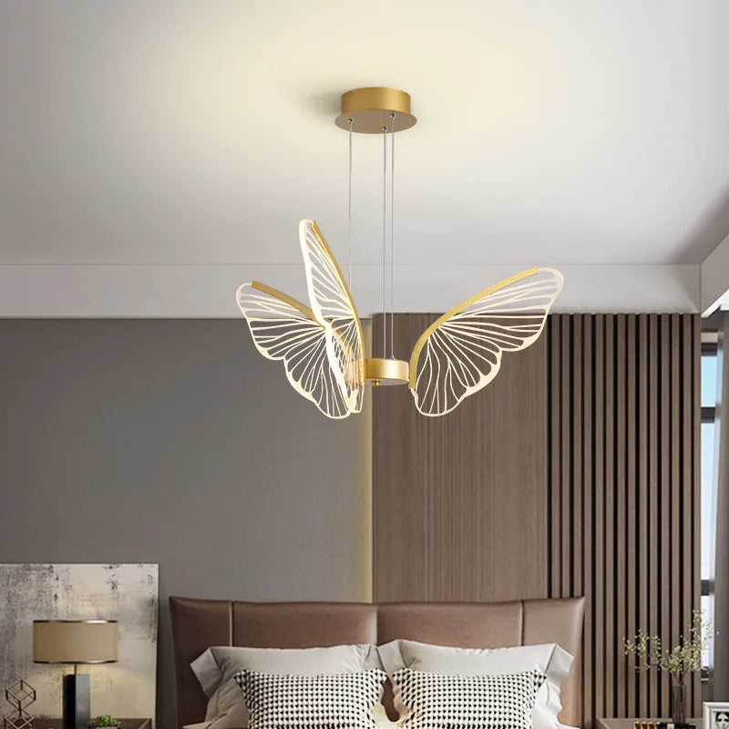 Afralia™ Butterfly Modern Pendant Chandelier for Living Room and Dining Area