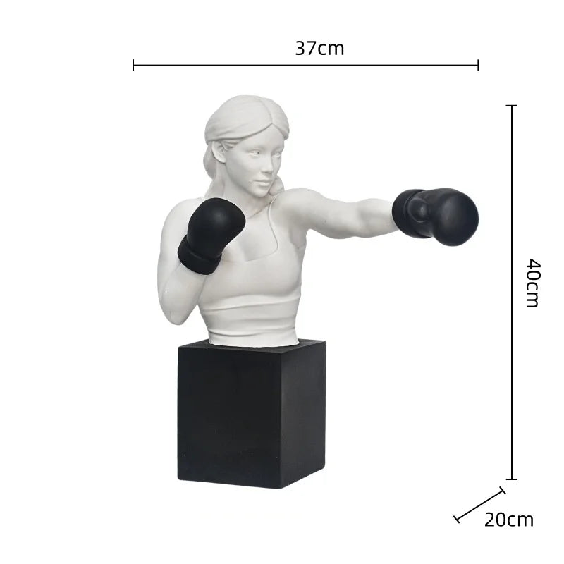 Afralia™ Boxer Resin Statue: Abstract Movement Figure Ornament for Home Decor