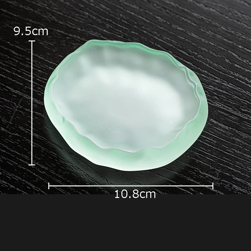 Afralia™ Pink Glass Tea Cups with Saucer Set for Afternoon Tea or Coffee