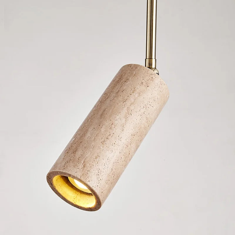 Afralia™ Yellow Travertine LED Pendant Lights with Long Arm Hanging Lamps