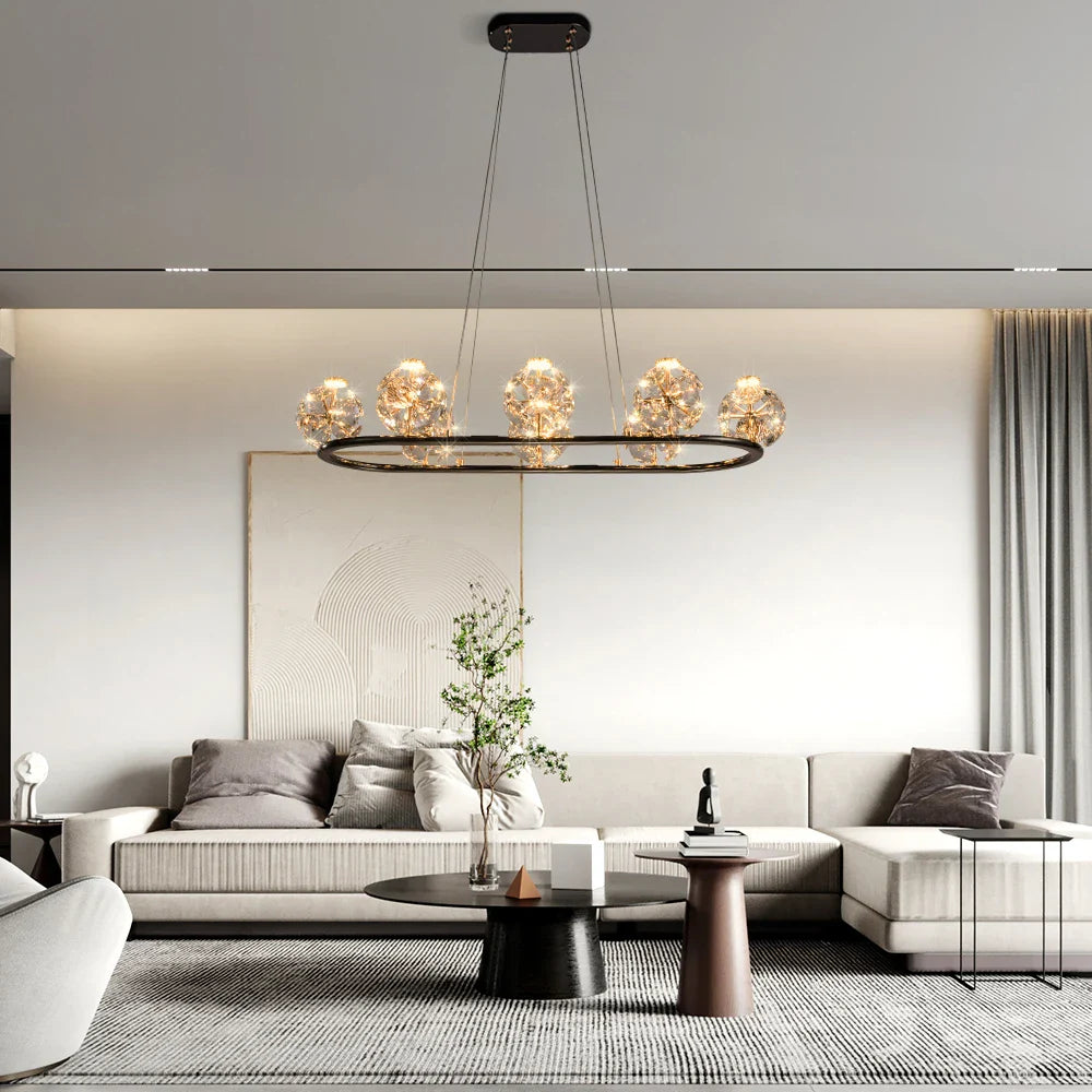 Afralia™ Luxury Crystal Glass Ball Chandelier for Dining Living Room Hall Island