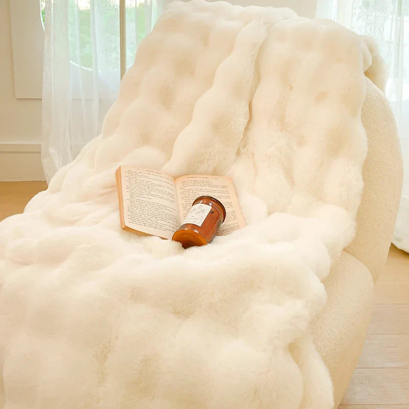 Afralia™ Gradient Pink Double Layer Faux Fur Winter Blanket