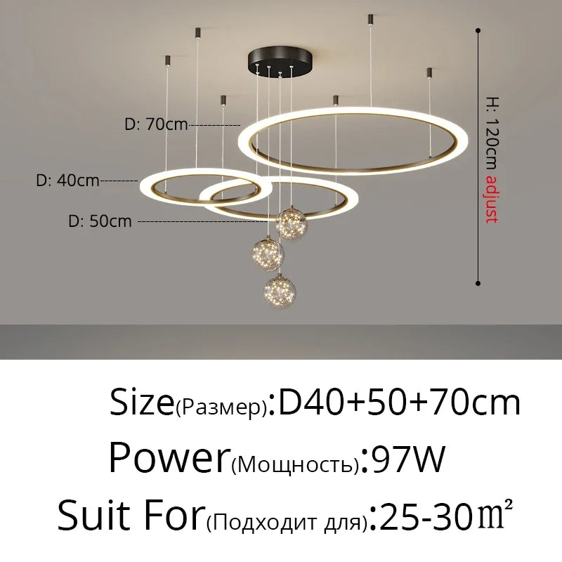 Afralia™ LED Star Chandelier for Modern Living Room Bedroom Decor
