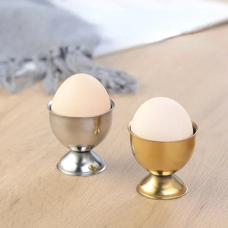 Afralia™ Stainless Steel Egg Cups Holder Set for Soft Boiled Eggs, Kitchen Breakfast Tool