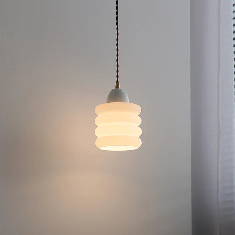 Afralia™ White Glass Adjustable LED Pendant Lamp Nordic Modern Hanging Lights
