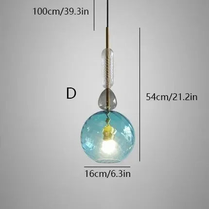 Afralia™ Scandinavian Macaron Stained Glass Chandelier with E27 Bulb