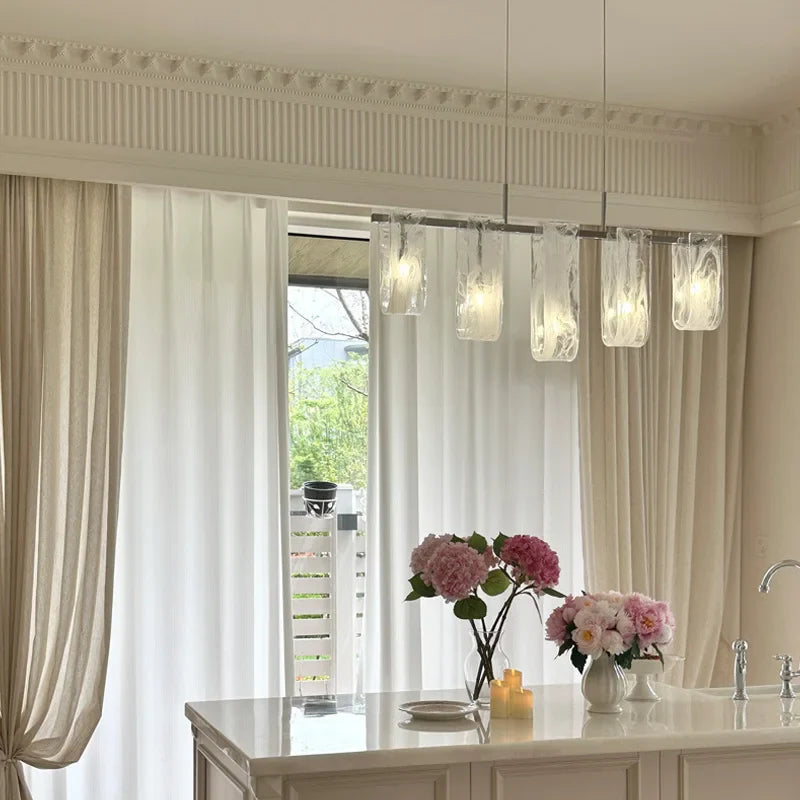 Afralia™ Glass Pendant Chandelier Ceiling Light Fixture for Home Dining Room Luxe Decor