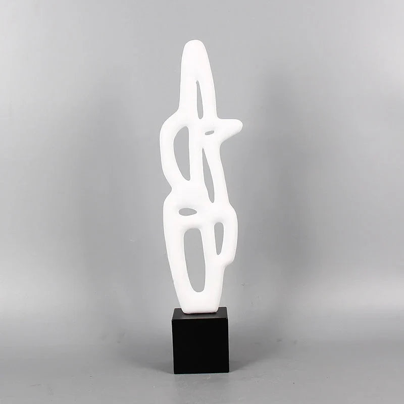 Afralia™ Geometric Resin Sculpture Set, Black and White Irregular Decor Figurines