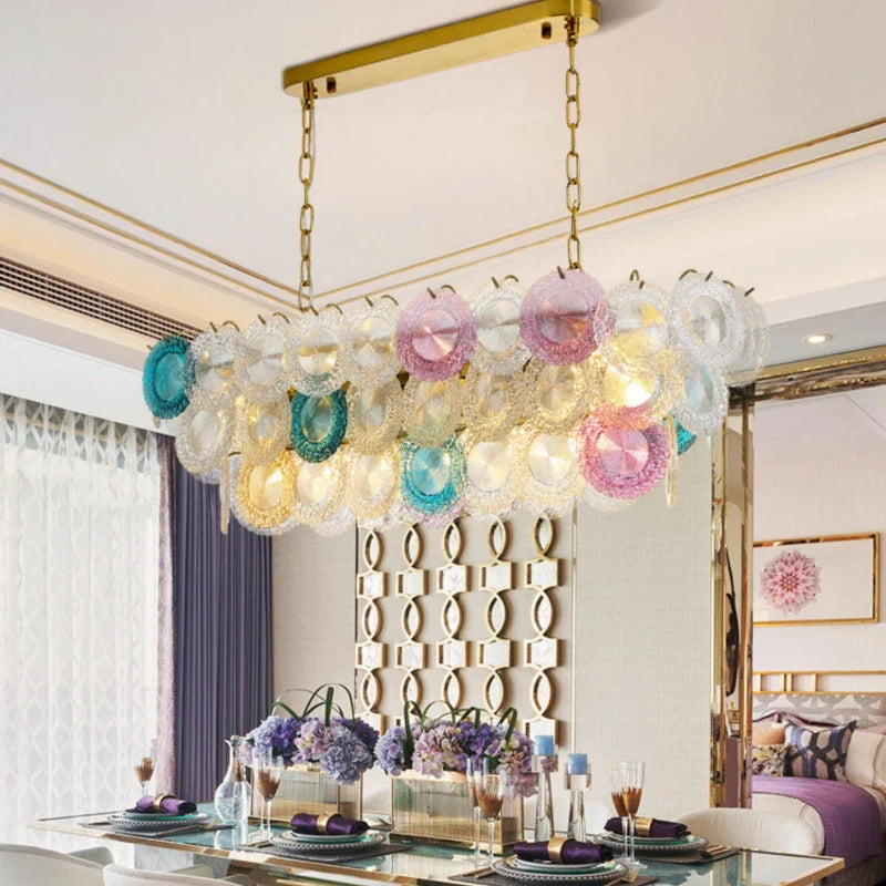 Afralia™ Glass Shade LED Chandelier for Bedroom Living Room Dining Decor