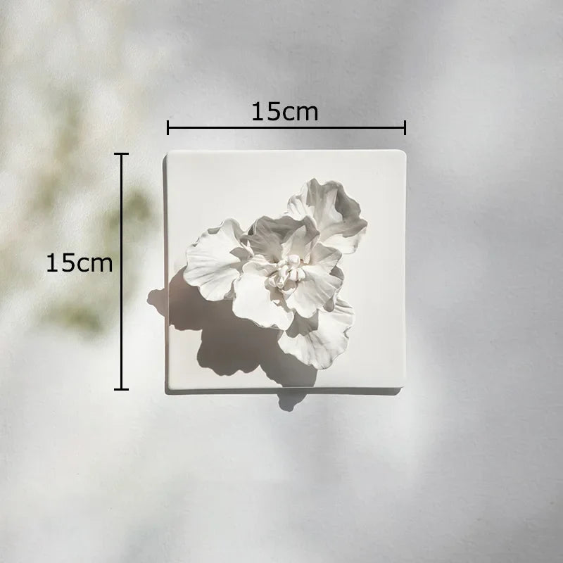 Afralia™ White Flower Wall Hanging: Artistic Living Room Decor & Floral Ornaments