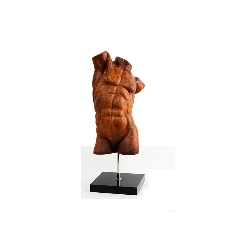 Afralia™ Muscle Man Sculpture Desk Ornament Modern Art Decor Resin Statue