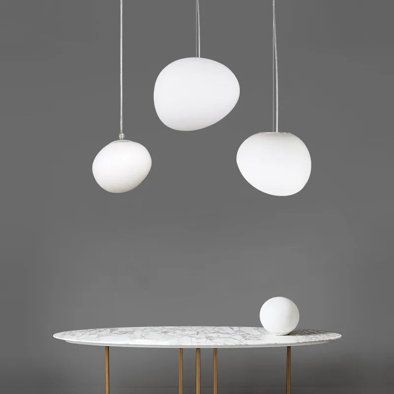 Afralia™ Round Glass Pendant Lights for Living Room Bedroom Kitchen - Modern LED Hanglamp