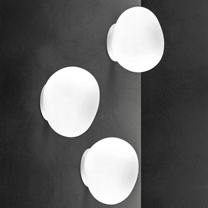 Afralia™ White Glass Ball LED Wall Sconce: Modern Nordic Indoor Lamp for Living Room, Bedroom.
