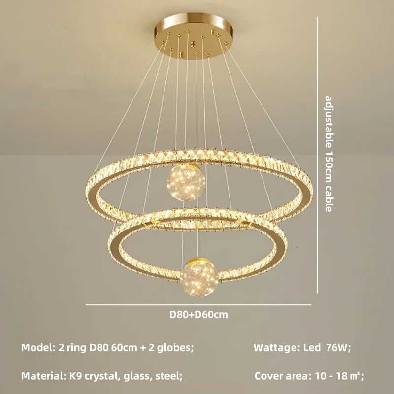 Afralia™ Modern LED Pendant Lights Chandelier for Foyer, Villa, and Stairs