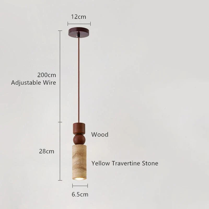 Afralia™ LED Yellow Travertine Hanging Lamp for Home Decor and Lighting Fixtures