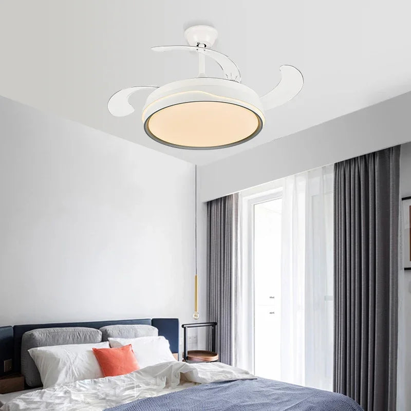 Afralia™ Ceiling Fan Light Remote Control LED Lamp for Bedroom, Dining Room Home Appliance