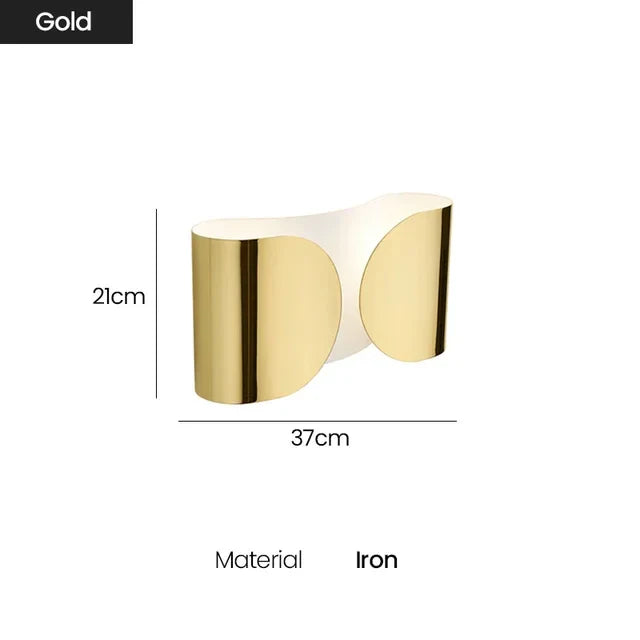 Afralia™ Modern LED Wall Sconce Light for Bedroom Decor Black Gold White Metal