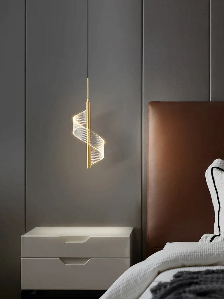 Afralia™ Copper Minimalist Small Pendant Light for Bedroom Bedside Atmosphere