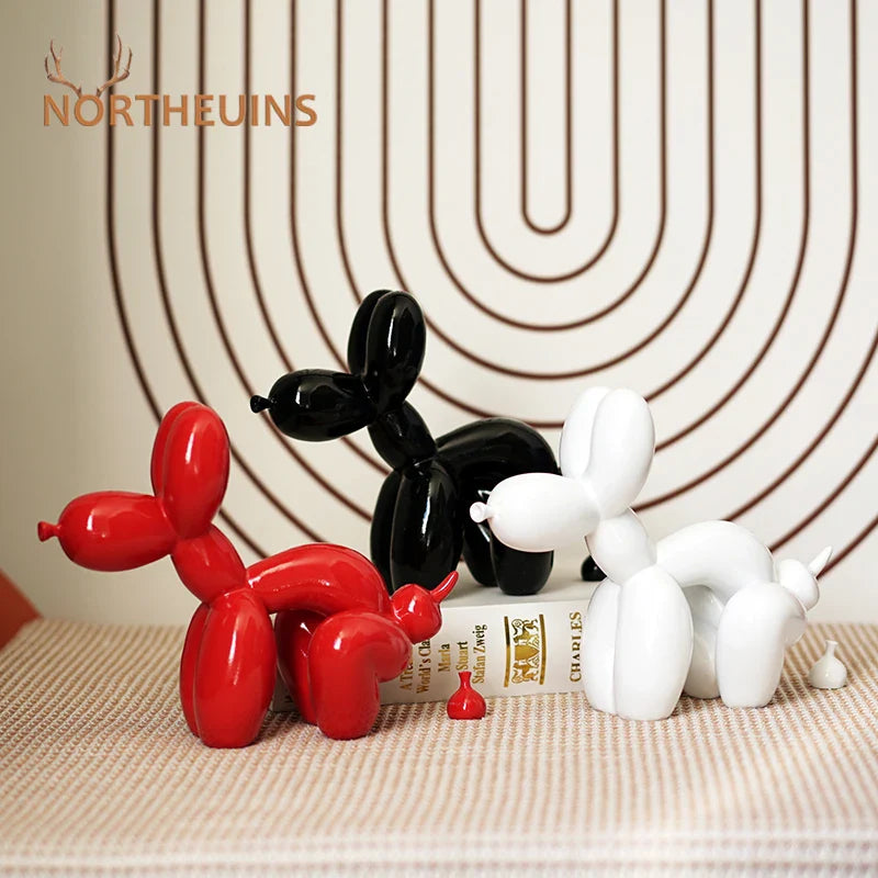 Afralia™ Poop Balloon Dog Resin Figurine | European Handicrafts for Home Decor