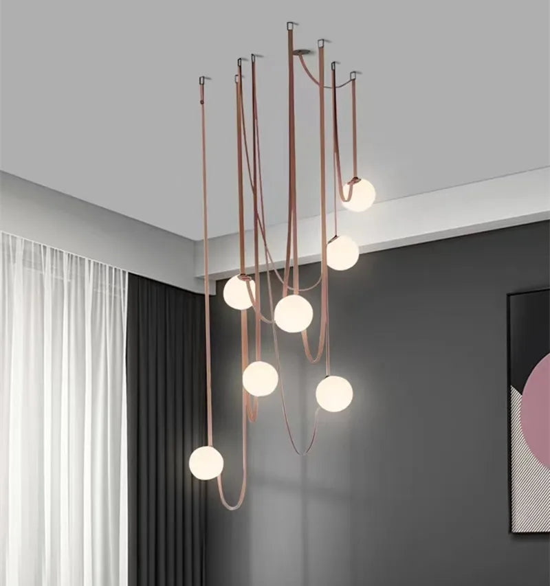 Afralia™ Glass Ball Pendant Light for Living Room Dining Stair Lighting