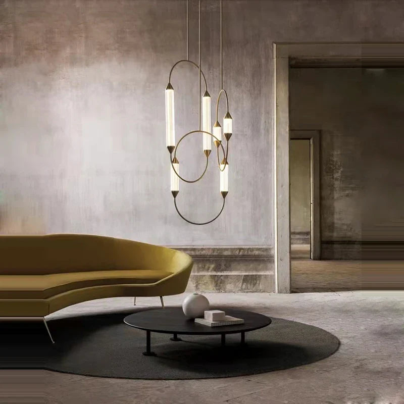 Afralia™ Glass Tube LED Chandelier: Nordic Minimalist Lighting for Living Room and Bedroom Decor