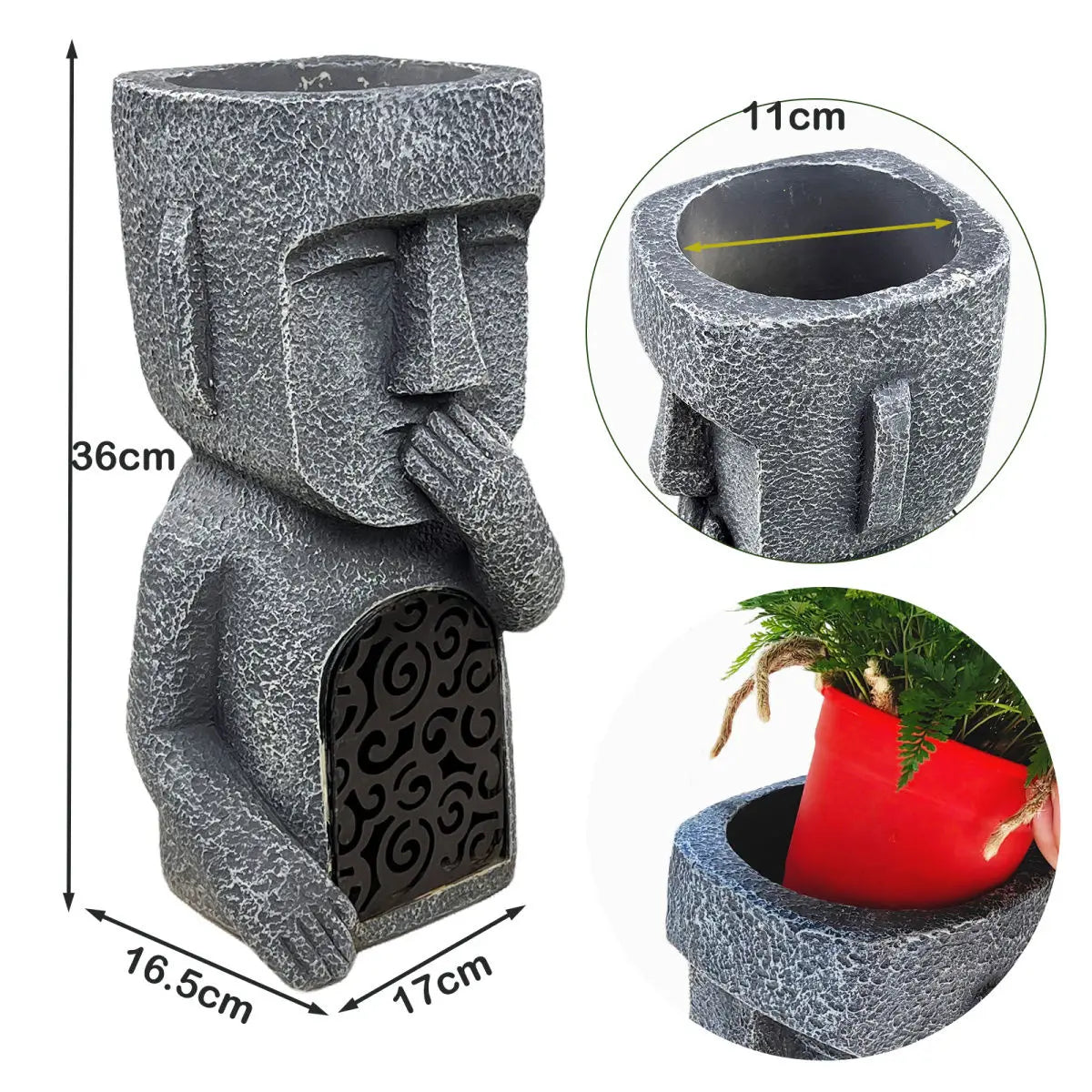 Afralia™ Easter Island Statue Sculpture Outdoor Decorative Resin Figurine