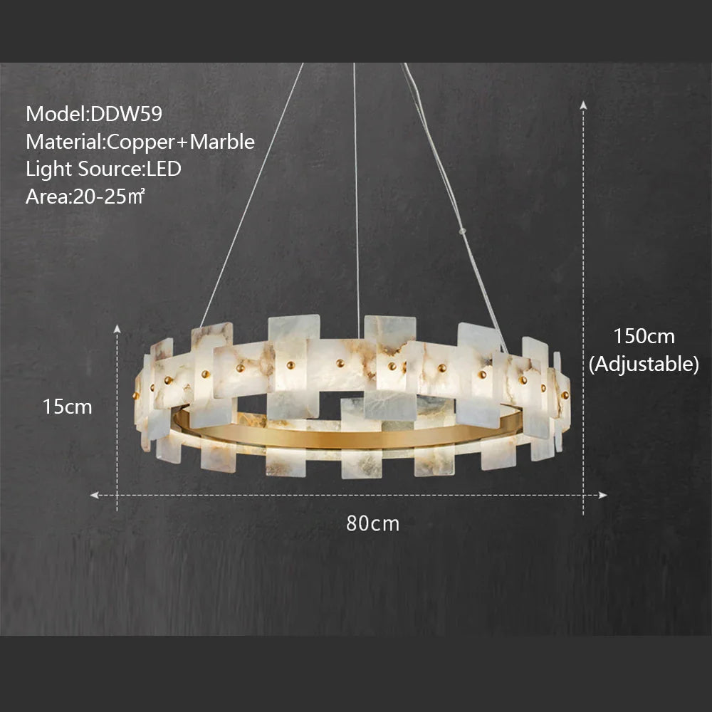 Afralia™ Marble Ceiling Chandelier: Luxury LED Hanging Lamp for Living Room Decor